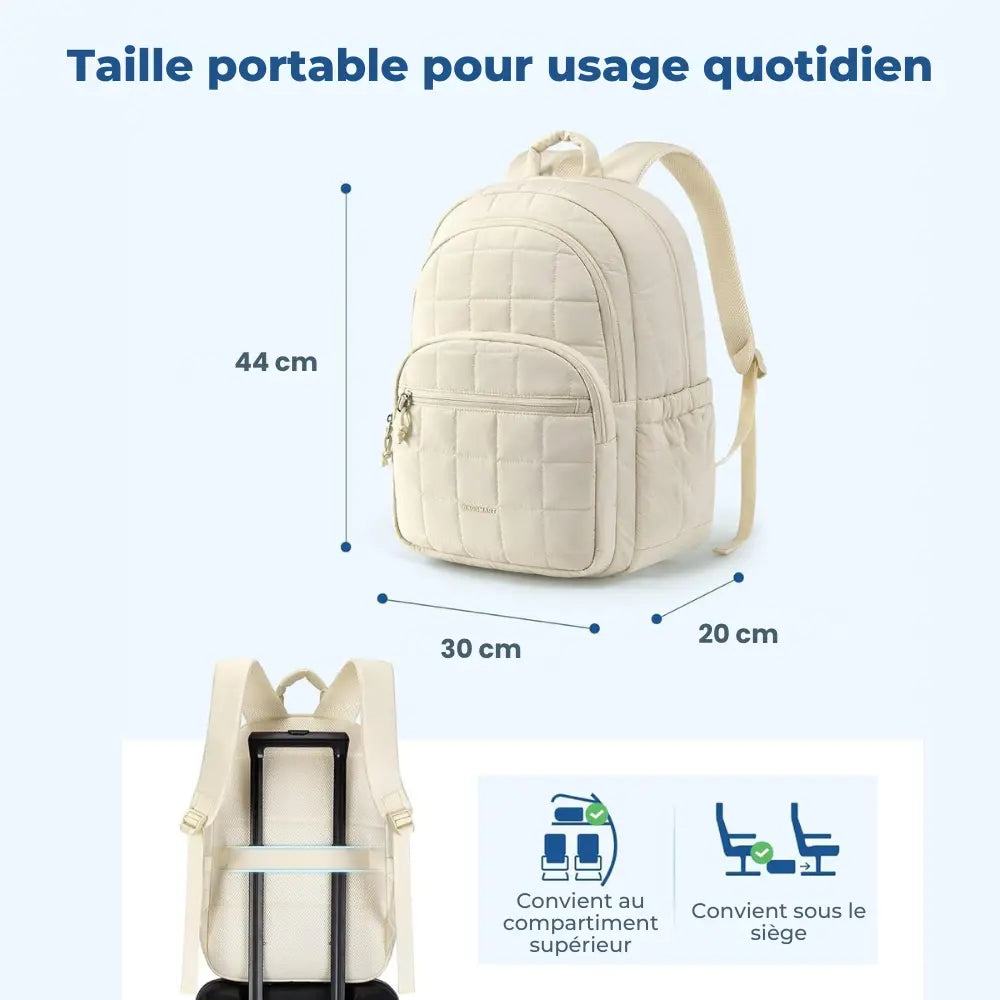 Sac à Dos Laptop Matellassé – Imperméable, Léger & 15,6"