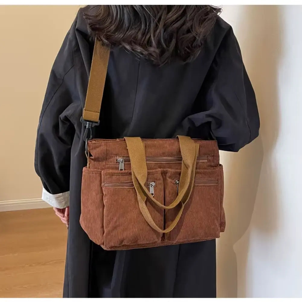 Sac bandoulière multi-poches – Grande capacité & style quotidien