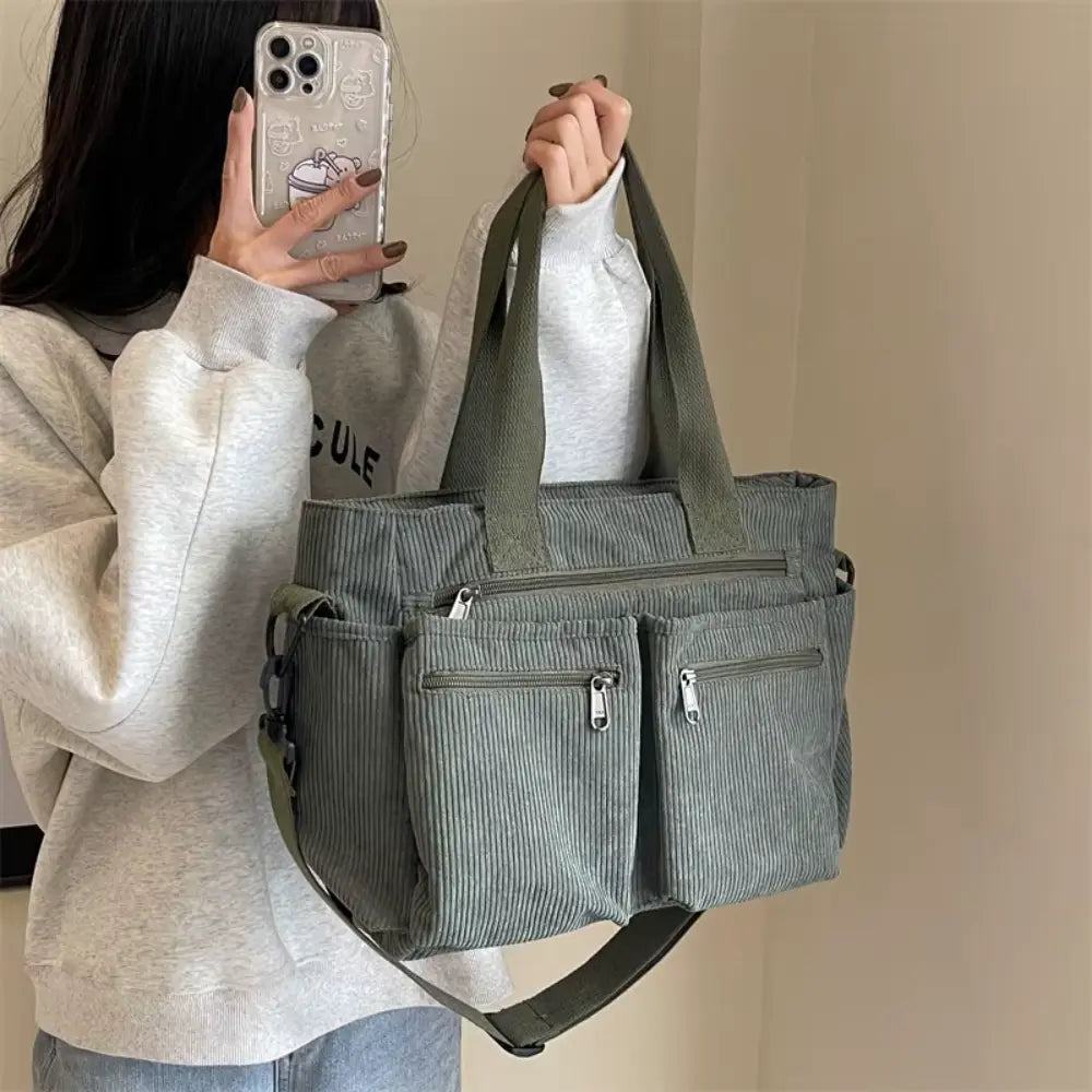 Sac bandoulière multi-poches – Grande capacité & style quotidien