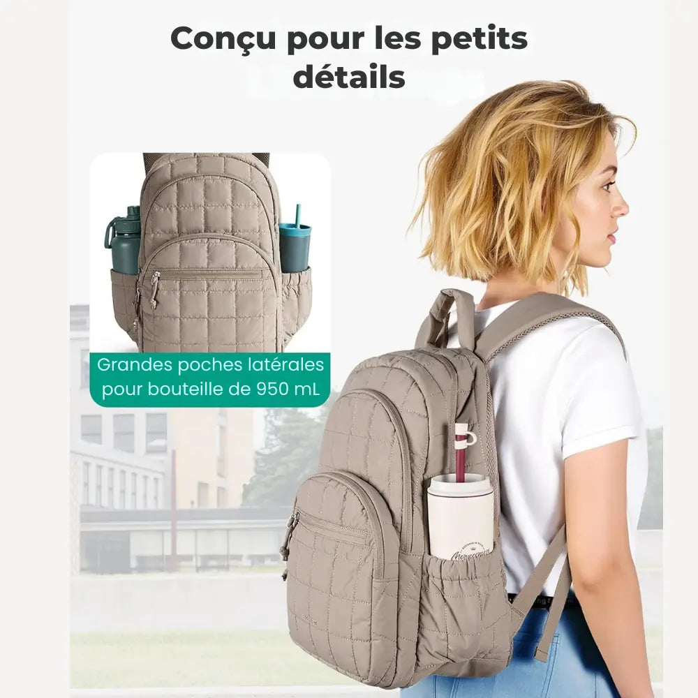 Sac à Dos Laptop Matellassé – Imperméable, Léger & 15,6"