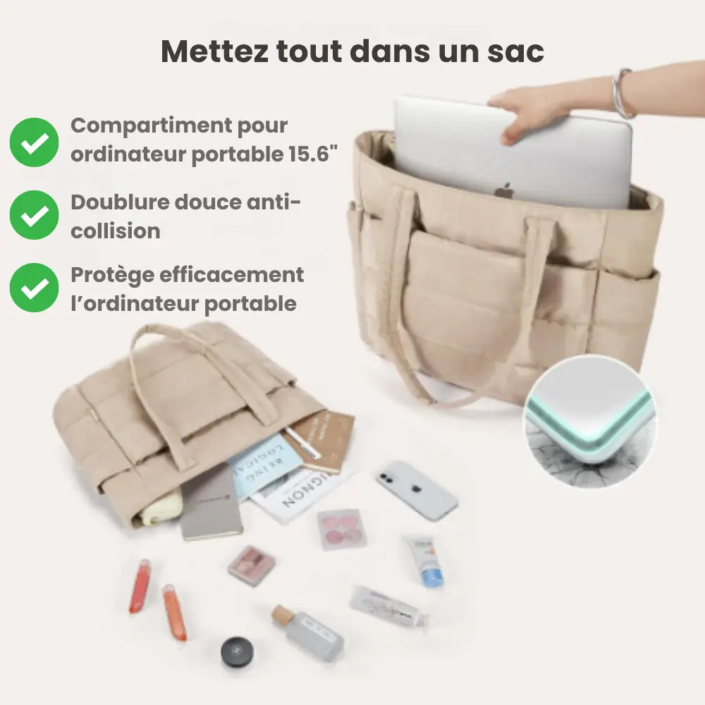 Sac matelassé 20L – Élégance & praticité au quotidien