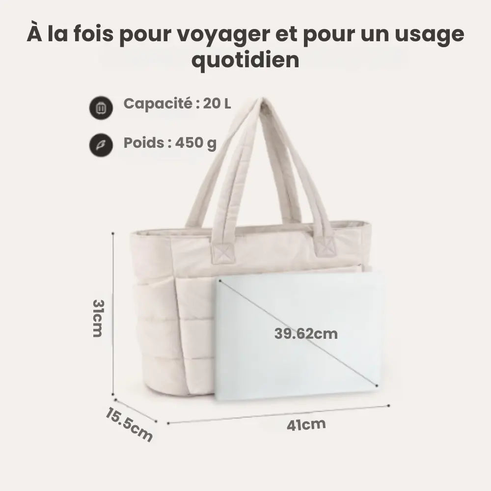 Sac matelassé 20L – Élégance & praticité au quotidien