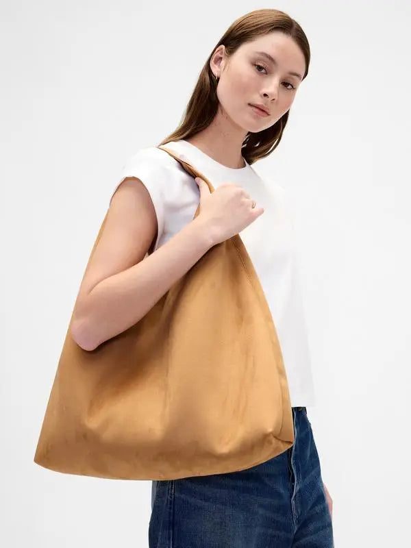 Sac Cabas Suédine Végan – Élégance Décontractée & Grande Capacité