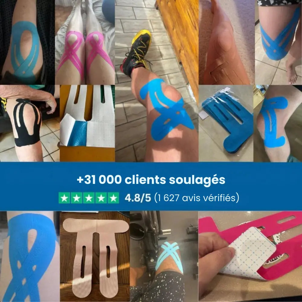 Tape Genou Prêt-à-Poser – Soulagement & Stabilité Instantanés