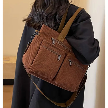 Sac bandoulière multi-poches – Grande capacité & style quotidien