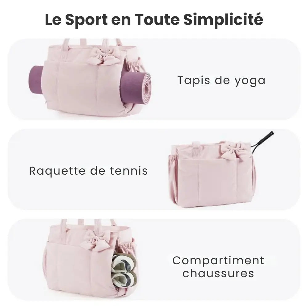Sac Tote Femme Puffy – 23L, Léger, Multi-compartiments & Nœud Amovible