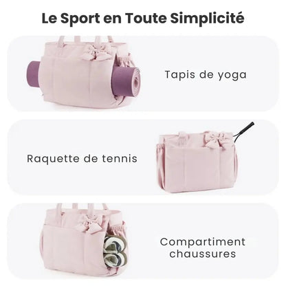 Sac Tote Femme Puffy – 23L, Léger, Multi-compartiments & Nœud Amovible