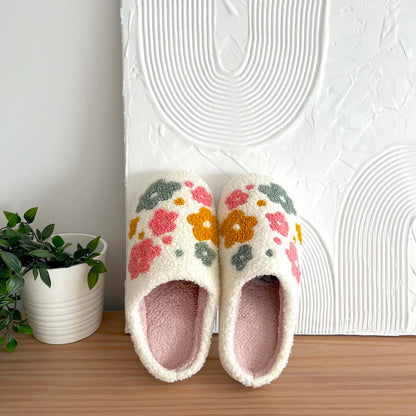 Chaussons Fleuris Douillets – Confort Moelleux & Style Élégant