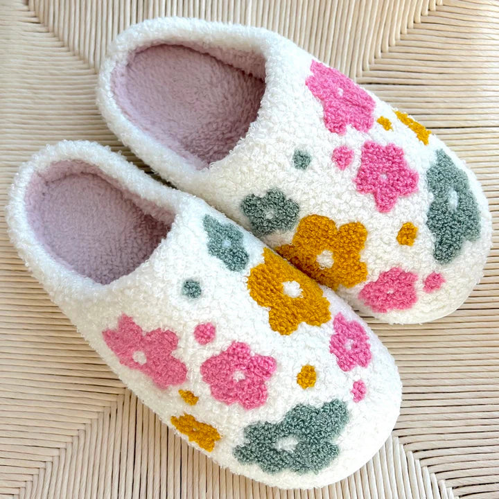 Chaussons Fleuris Douillets – Confort Moelleux & Style Élégant