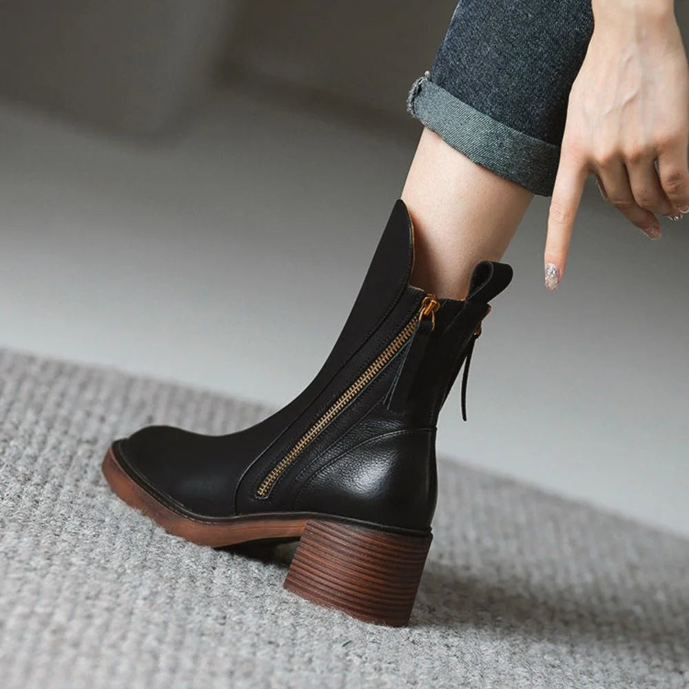 Bottines Talon British chic : hauteur stylée et confort assuré