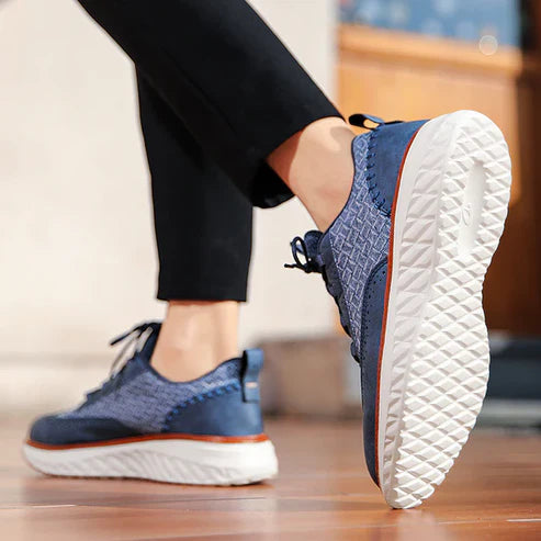 Sneakers Urbaines Premium – Cuir Véritable, Confort Orthopédique & Style Élégant