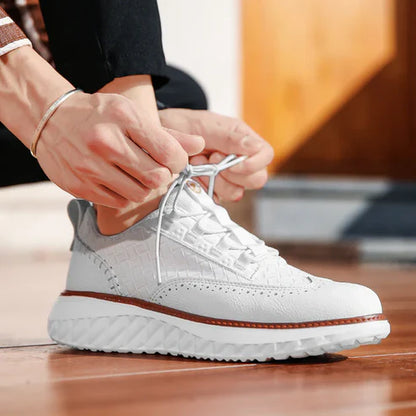 Sneakers Urbaines Premium – Cuir Véritable, Confort Orthopédique & Style Élégant