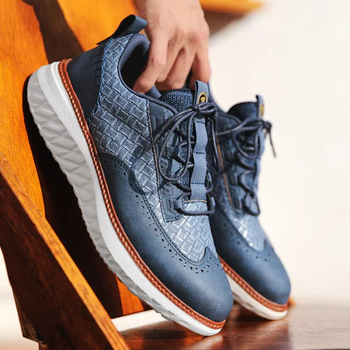 Sneakers Urbaines Premium – Cuir Véritable, Confort Orthopédique & Style Élégant