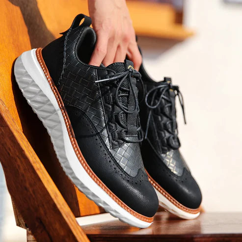 Sneakers Urbaines Premium – Cuir Véritable, Confort Orthopédique & Style Élégant