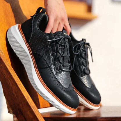 Sneakers Urbaines Premium – Cuir Véritable, Confort Orthopédique & Style Élégant