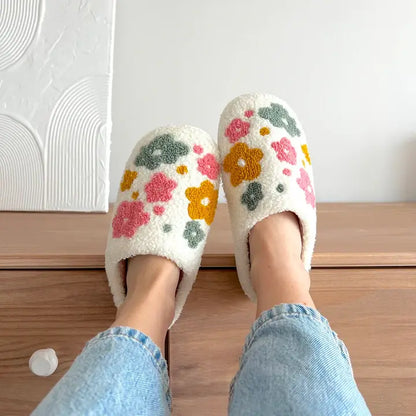 Chaussons Fleuris Douillets – Confort Moelleux & Style Élégant